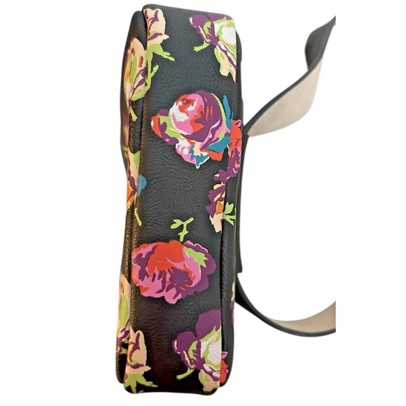 Betsey Johnson Belt Bag Black Pink Floral NWT Medium Large Zipper 7"x5" - Picture 10 of 15